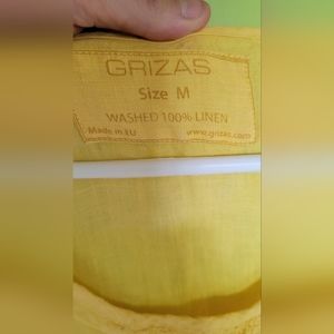 GRIZAS Dress - Medium (Free size) - Dyed with Tumeric (Yellow) - 100% LINEN